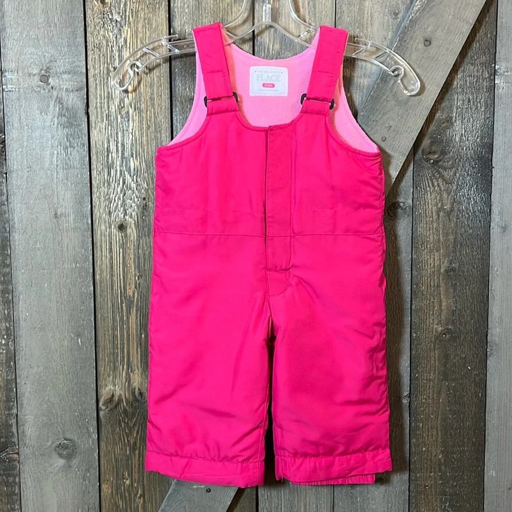Pink snowsuit overalls fleece lined winter outfit jumper kids ski snowboard